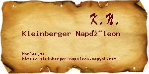 Kleinberger Napóleon névjegykártya